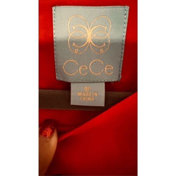 CeCe Cynthia Steffe Carly-L Red Ruffle Front Dress Size 8 Petite - Picture 4 of 10